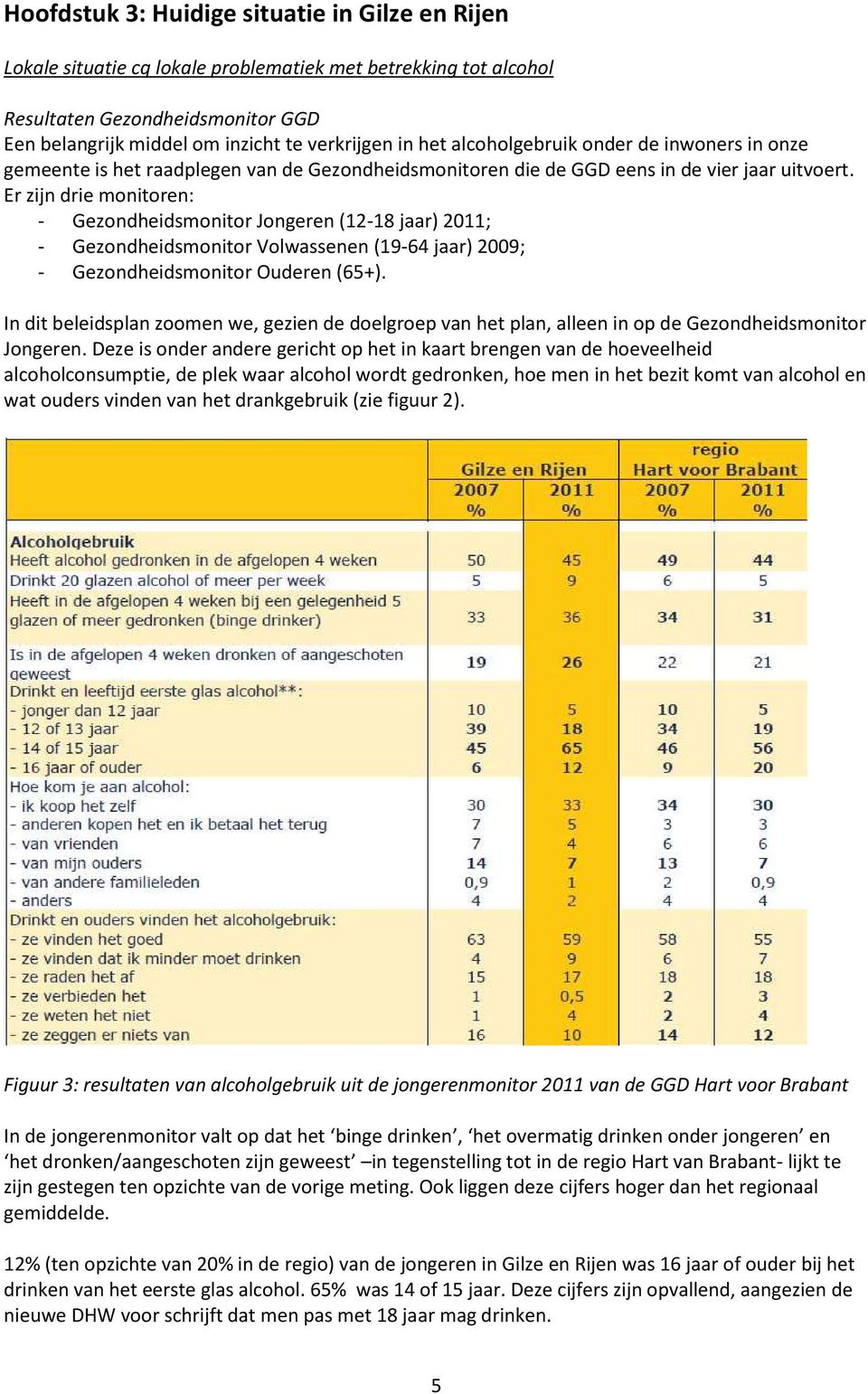 Er zijn drie monitoren: - Gezondheidsmonitor Jongeren (12-18 jaar) 2011; - Gezondheidsmonitor Volwassenen (19-64 jaar) 2009; - Gezondheidsmonitor Ouderen (65+).