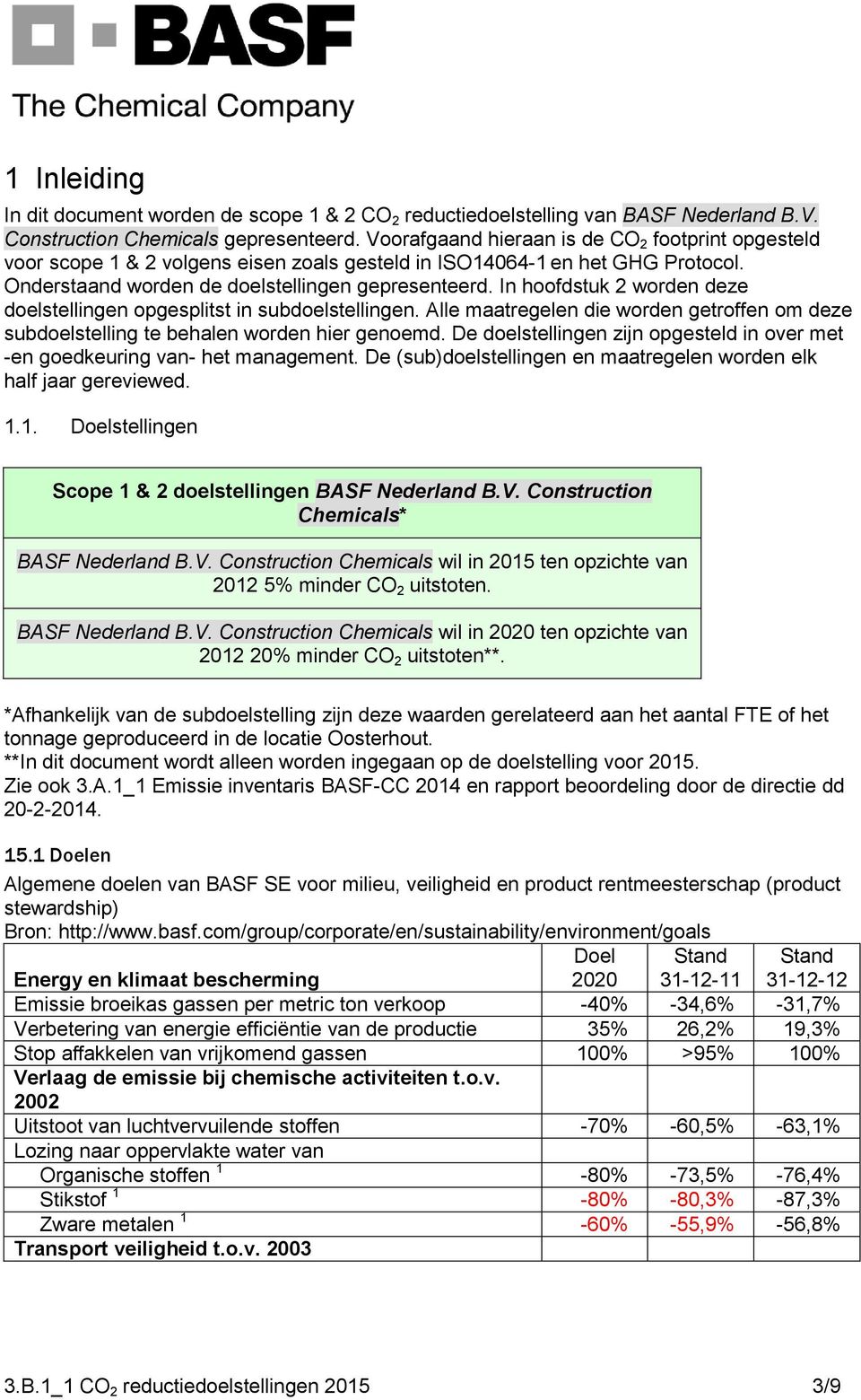 In hoofdstuk 2 worden deze doelstellingen opgesplitst in subdoelstellingen. Alle maatregelen die worden getroffen om deze subdoelstelling te behalen worden hier genoemd.