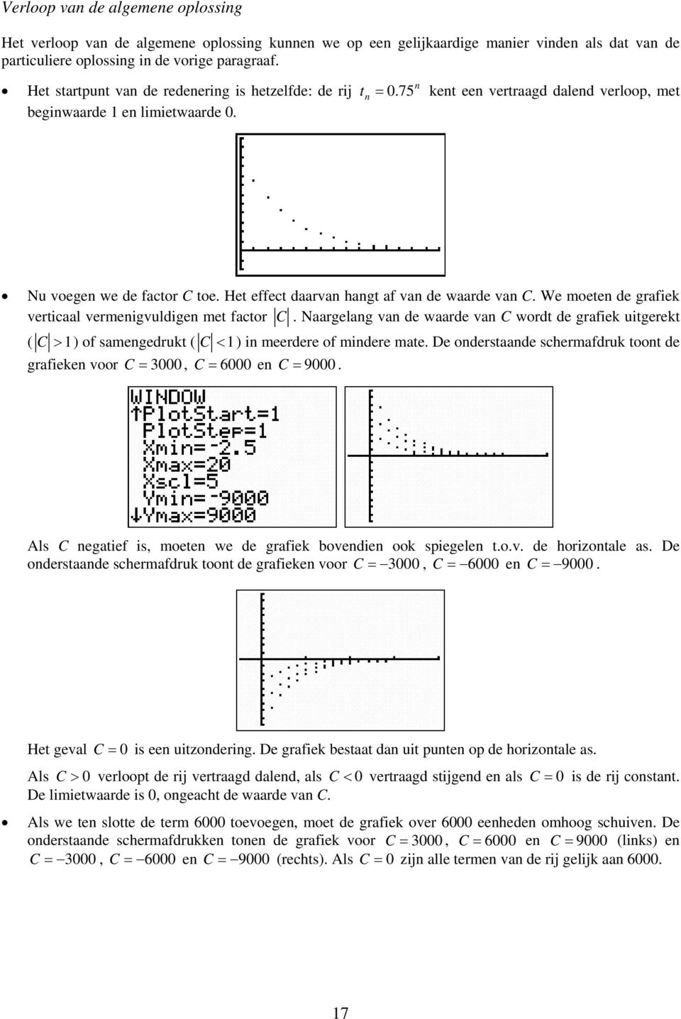 We moete de grafiek verticaal vermeigvuldige met factor C. Naargelag va de waarde va C wordt de grafiek uitgerekt ( C > 1) of samegedrukt ( C < 1) i meerdere of midere mate.