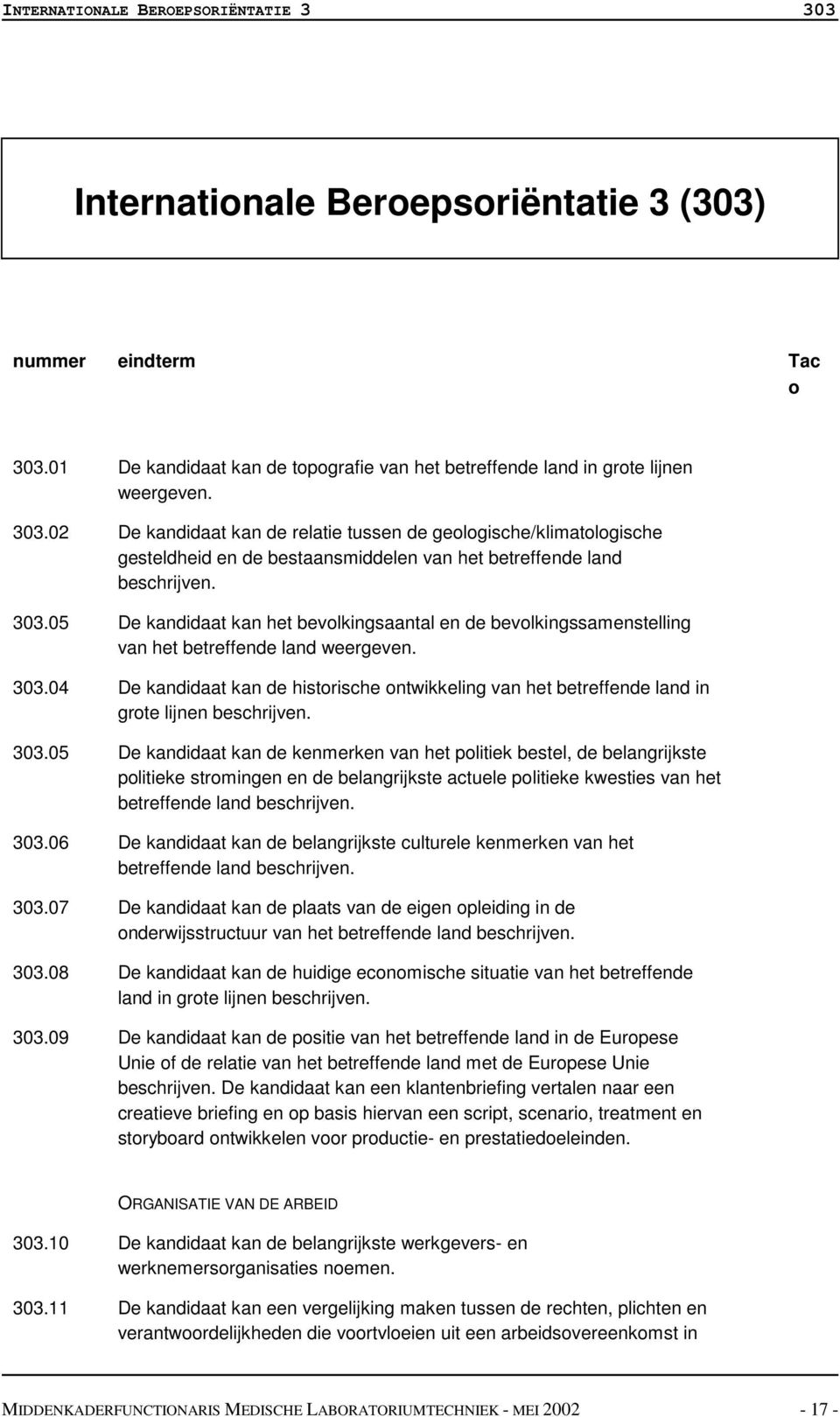 04 De kandidaat kan de historische ontwikkeling van het betreffende land in grote lijnen 303.