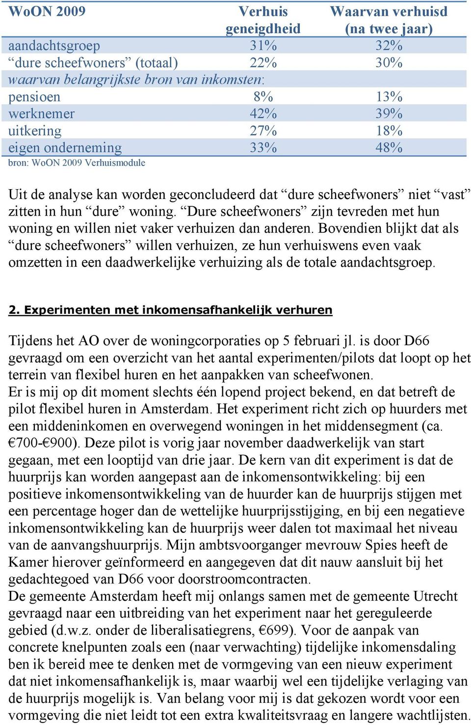 Dure scheefwoners zijn tevreden met hun woning en willen niet vaker verhuizen dan anderen.