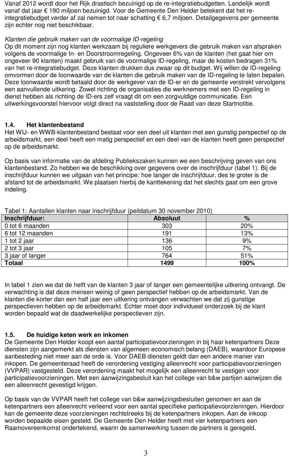 Klanten die gebruik maken van de voormalige ID-regeling Op dit moment zijn nog klanten werkzaam bij reguliere werkgevers die gebruik maken van afspraken volgens de voormalige In- en