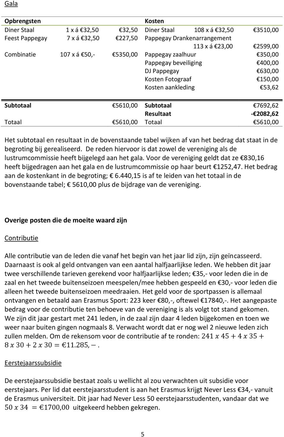 resultaat in de bovenstaande tabel wijken af van het bedrag dat staat in de begroting bij gerealiseerd.