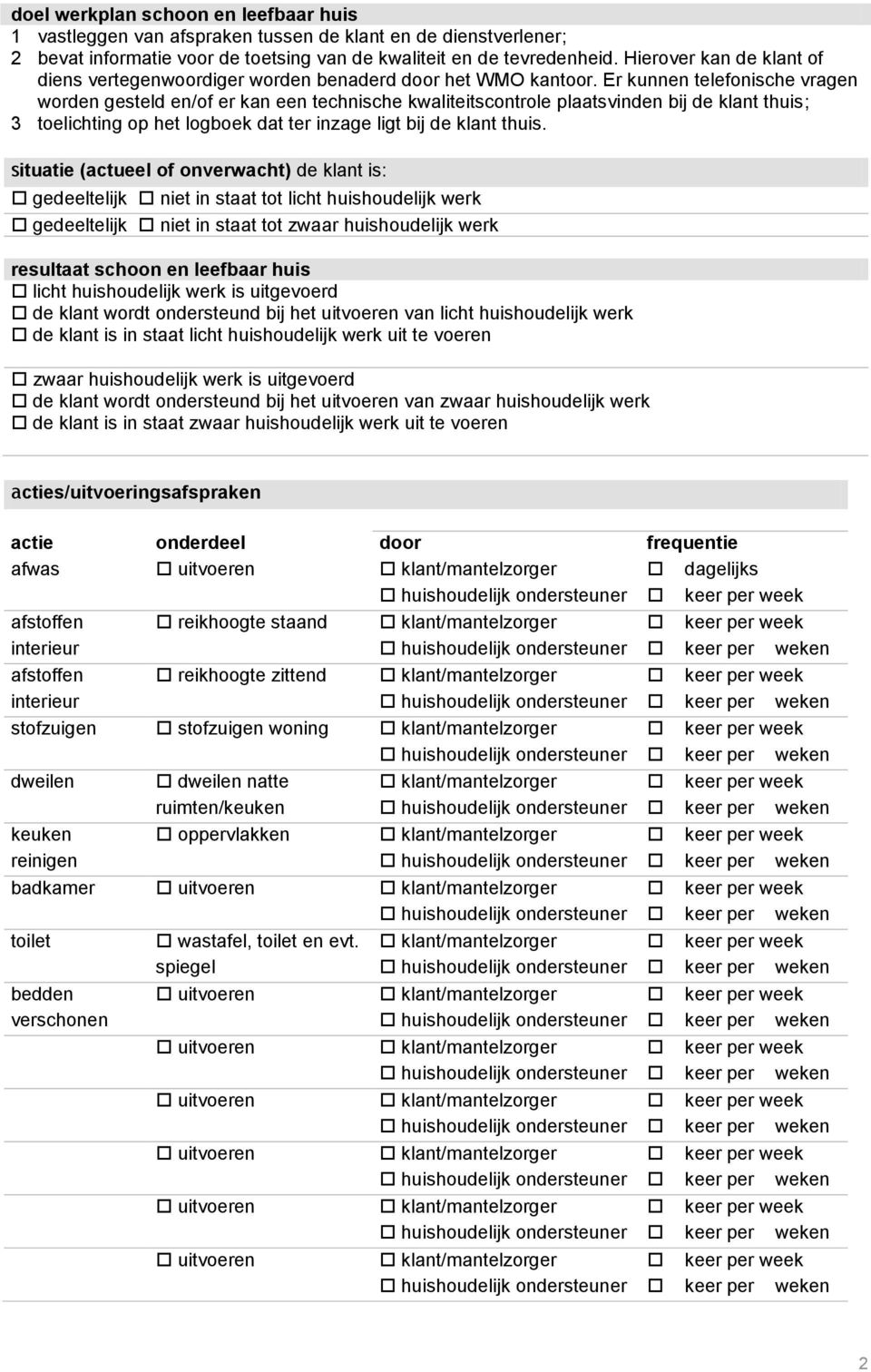 Er kunnen telefonische vragen worden gesteld en/of er kan een technische kwaliteitscontrole plaatsvinden bij de klant thuis; 3 toelichting op het logboek dat ter inzage ligt bij de klant thuis.