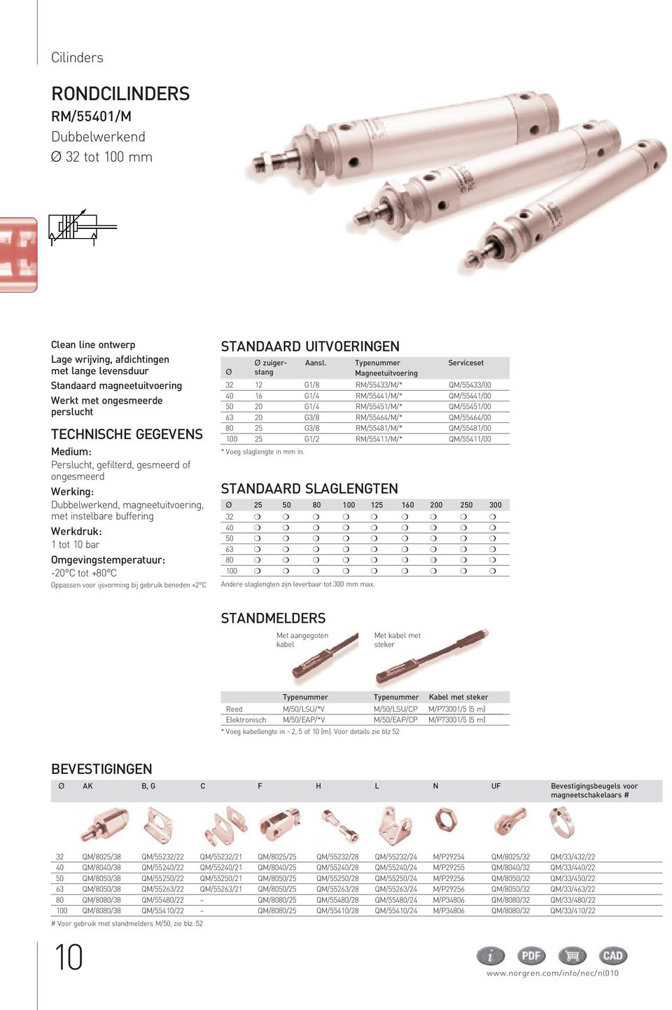 C STANDAARD UITVOERINGEN Ø Ø zuigerstang 32 12 G1/8 RM/55433/M/* QM/55433/00 40 16 G1/4 RM/55441/M/* QM/55441/00 50 20 G1/4 RM/55451/M/* QM/55451/00 63 20 G3/8 RM/55464/M/* QM/55464/00 80 25 G3/8