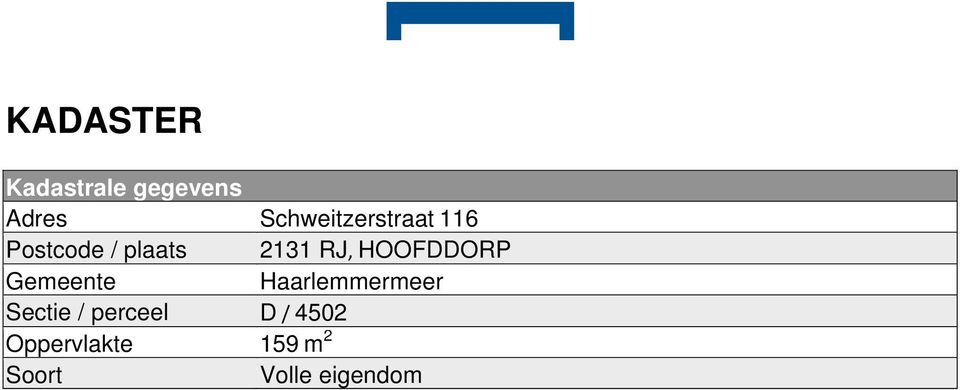 RJ, HOOFDDORP Gemeente Haarlemmermeer Sectie