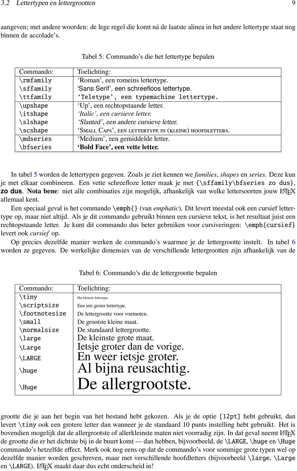 Sans Serif, een schreefloos lettertype. Teletype, een typemachine lettertype. Up, een rechtopstaande letter. Italic, een cursieve letter. Slanted, een andere cursieve letter.