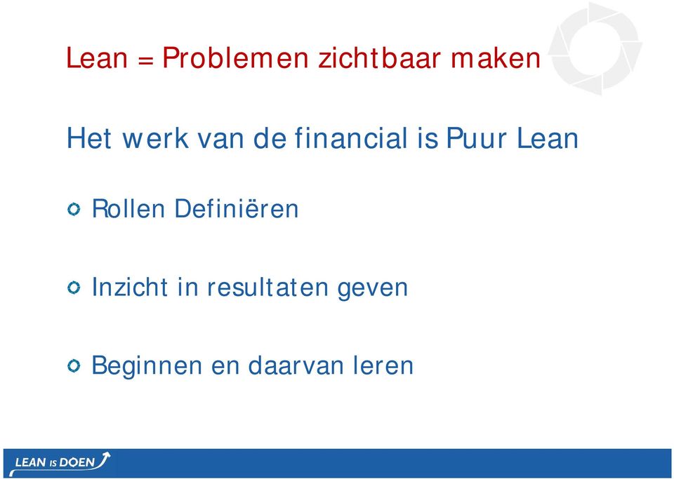 Lean Rollen Definiëren Inzicht in