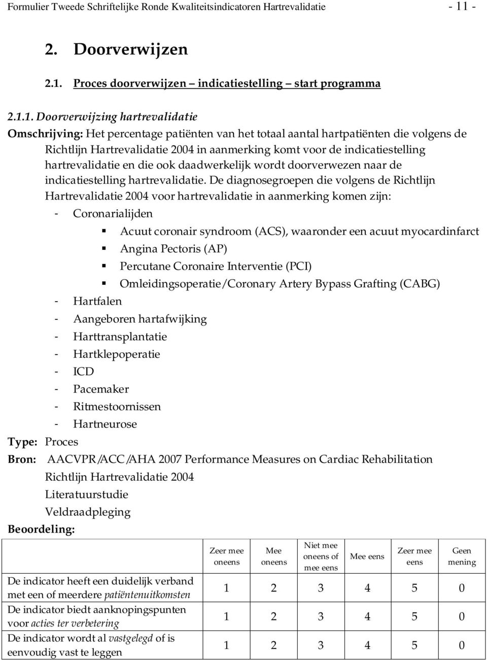 Proces doorverwijzen indicatiestelling start programma 2.1.