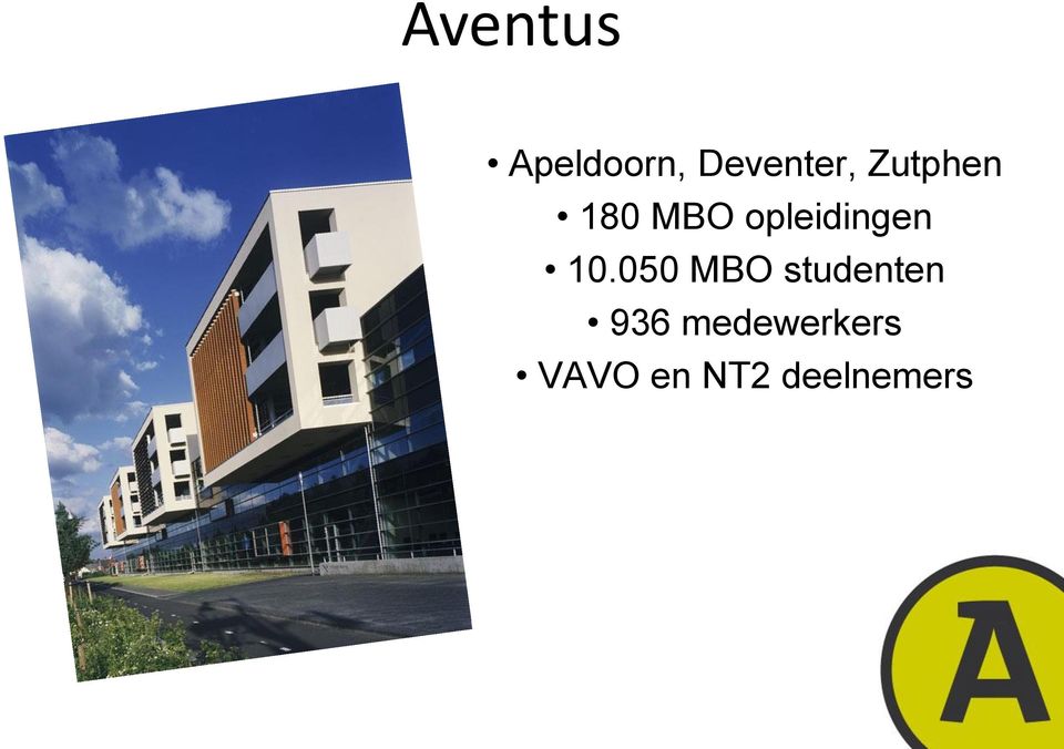 050 MBO studenten 936 medewerkers