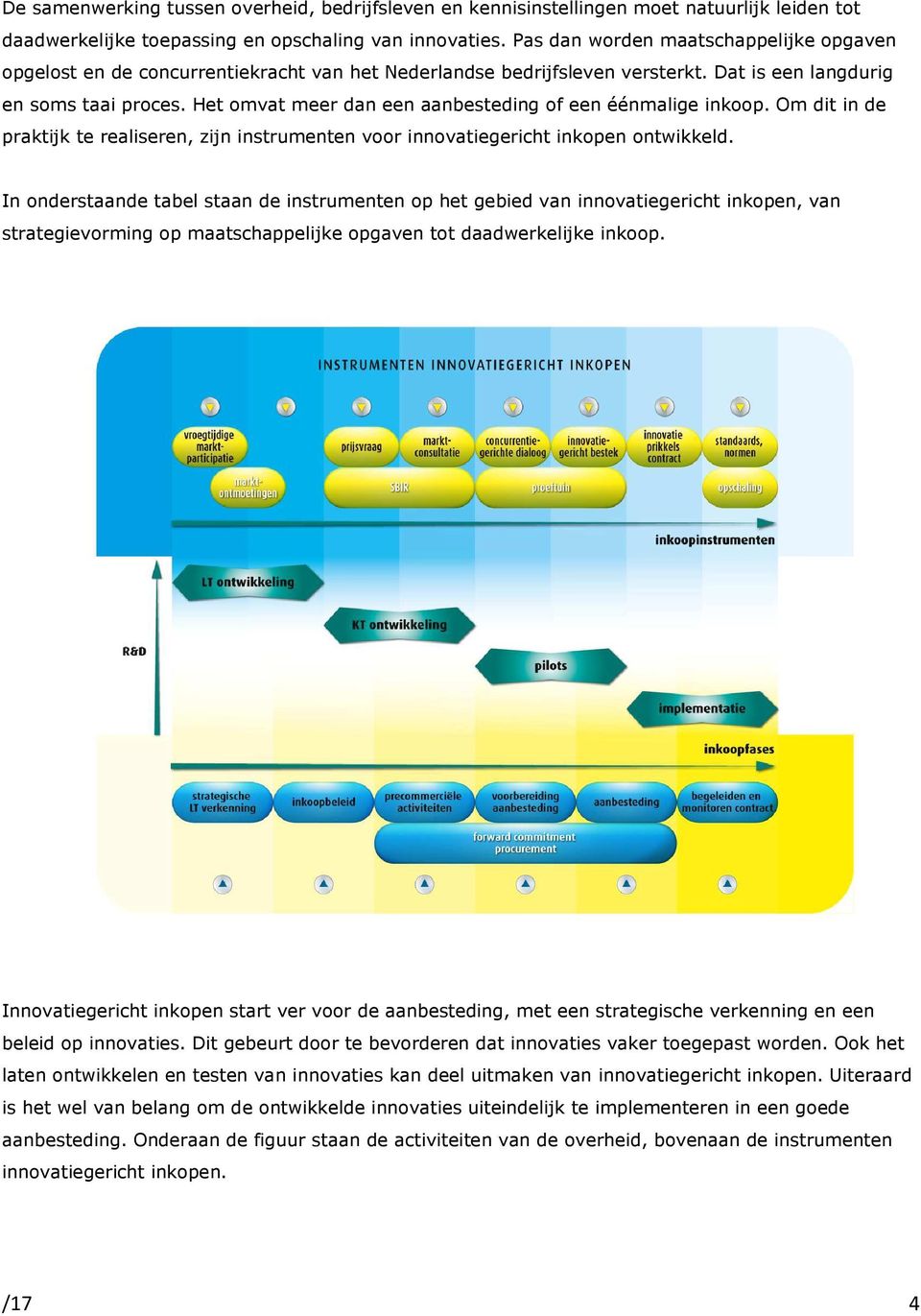 Het omvat meer dan een aanbesteding of een éénmalige inkoop. Om dit in de praktijk te realiseren, zijn instrumenten voor innovatiegericht inkopen ontwikkeld.