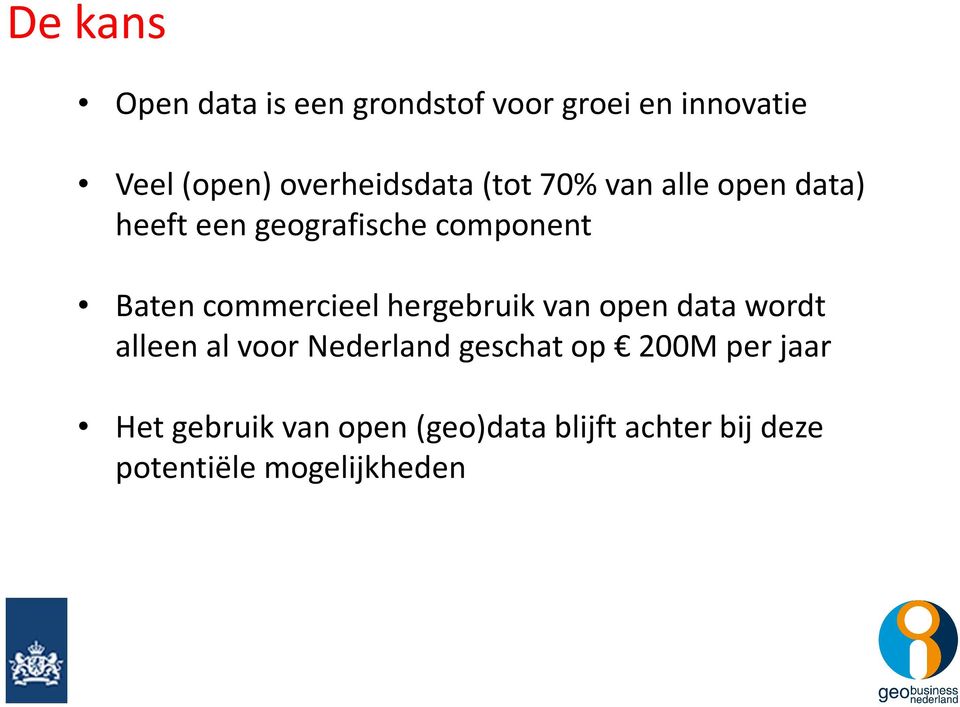 Baten commercieel hergebruik van open data wordt alleen al voor Nederland