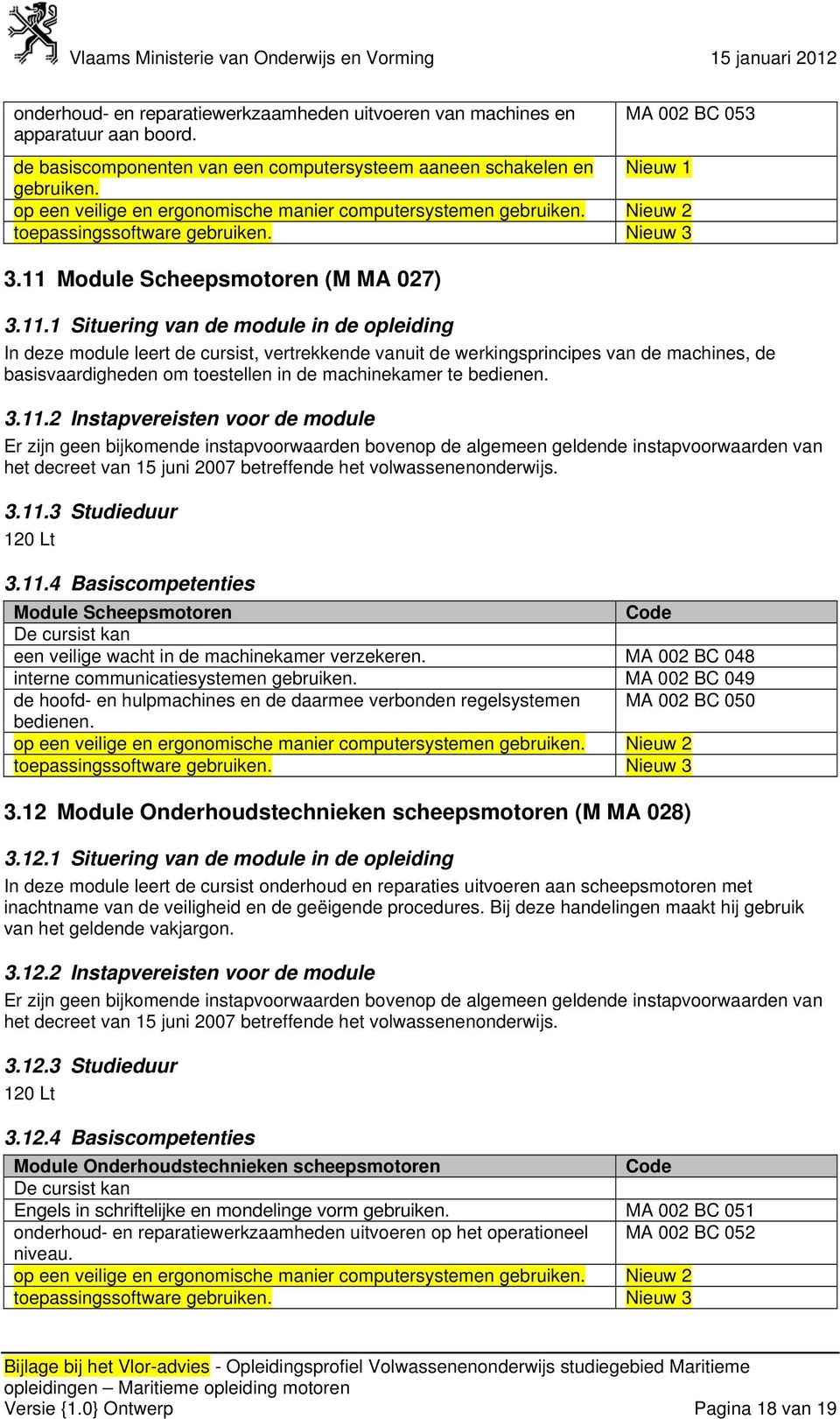 Module Scheepsmotoren (M MA 027) 3.11.