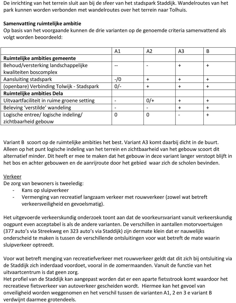 Behoud/versterking landschappelijke -- - + + kwaliteiten boscomplex Aansluiting stadspark -/0 + + + (openbare) Verbinding Tolwijk - Stadspark 0/- + + + Ruimtelijke ambities Dela Uitvaartfaciliteit in