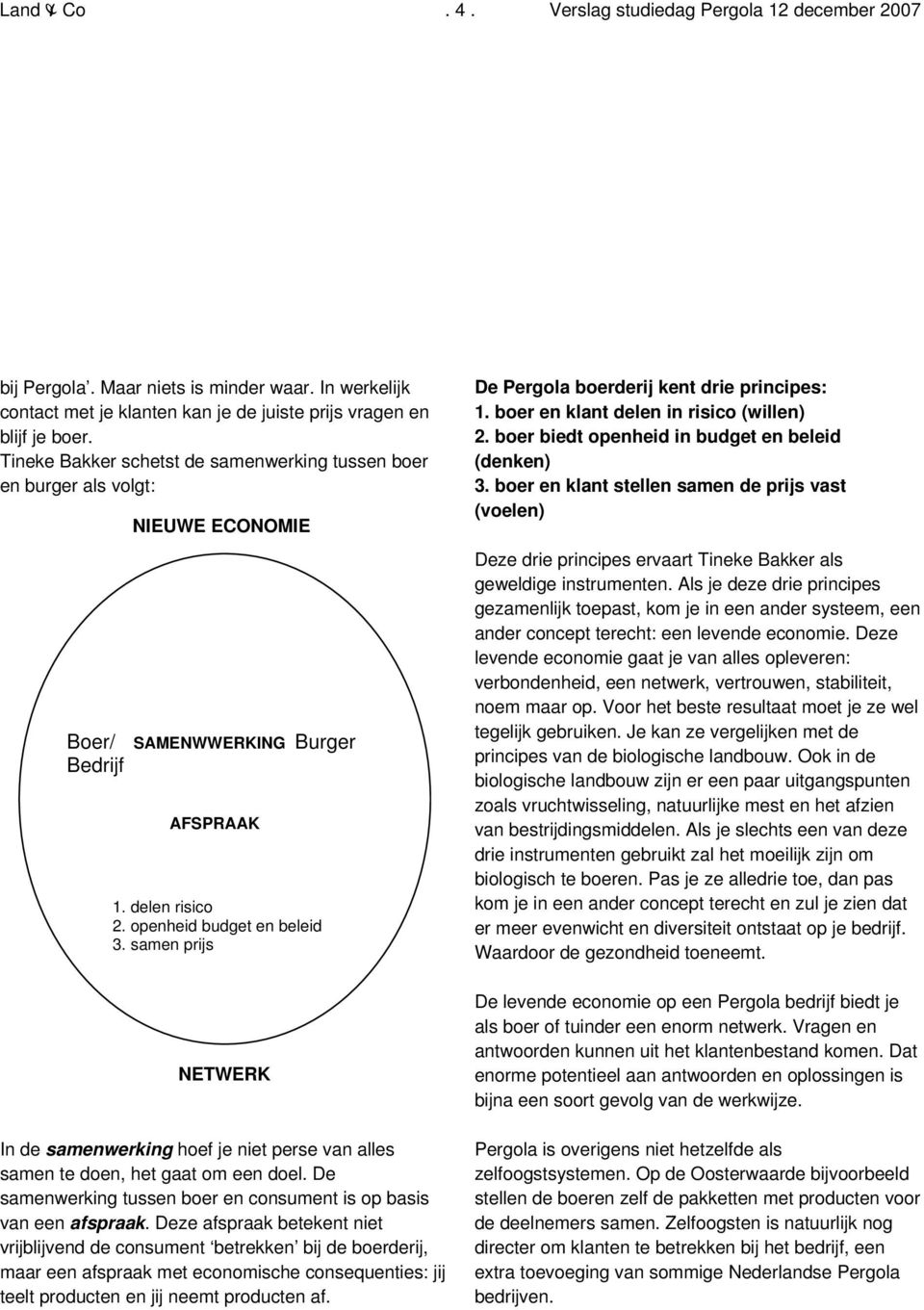 samen prijs NETWERK In de samenwerking hoef je niet perse van alles samen te doen, het gaat om een doel. De samenwerking tussen boer en consument is op basis van een afspraak.