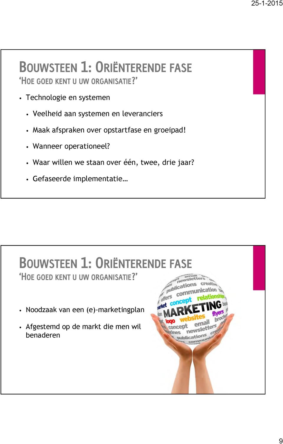 opstartfase en groeipad! Wanneer operationeel?