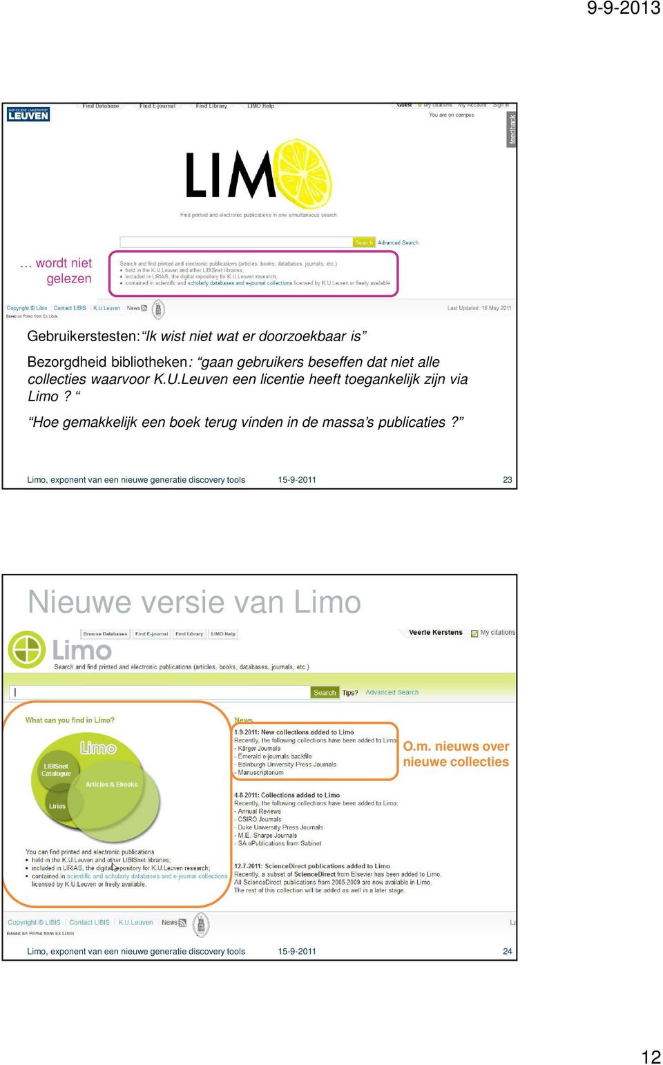 waarvoor K.U.Leuven een licentie heeft toegankelijk zijn via Limo?