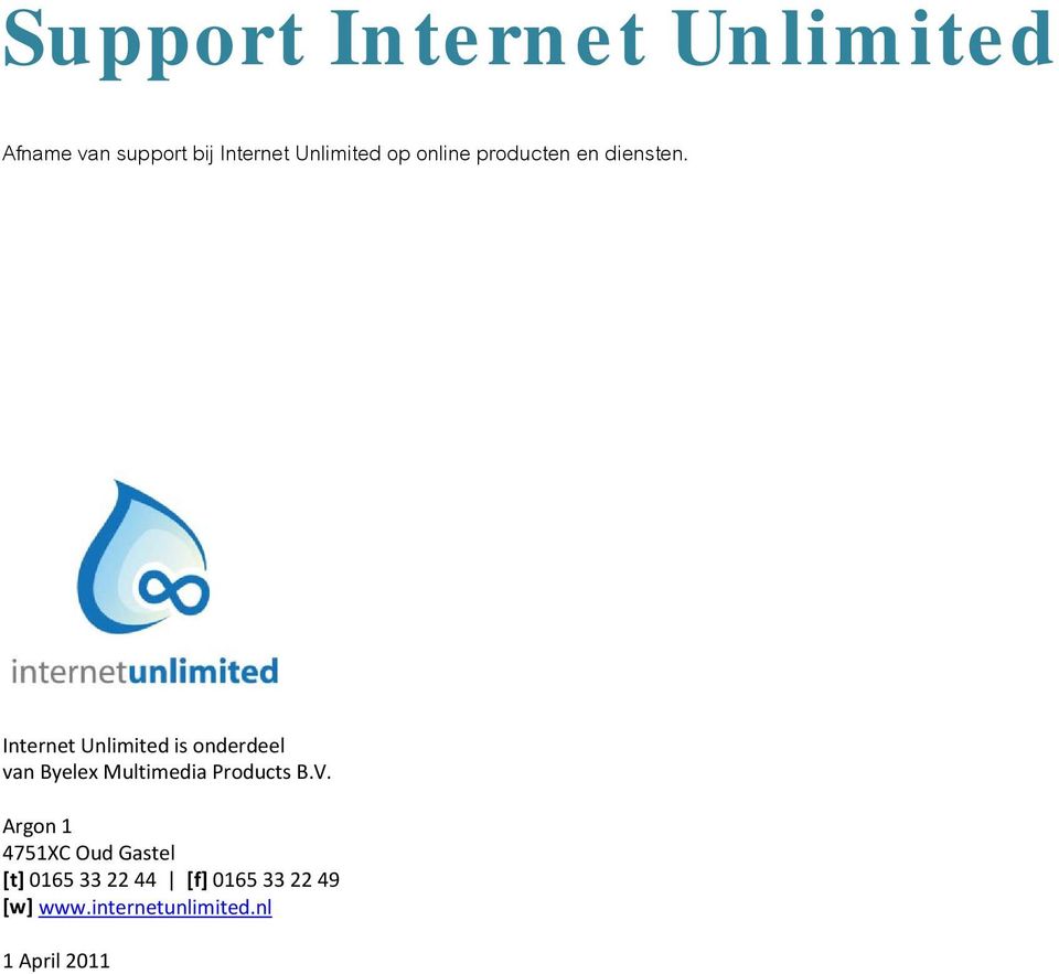 Internet Unlimited is onderdeel van Byelex Multimedia