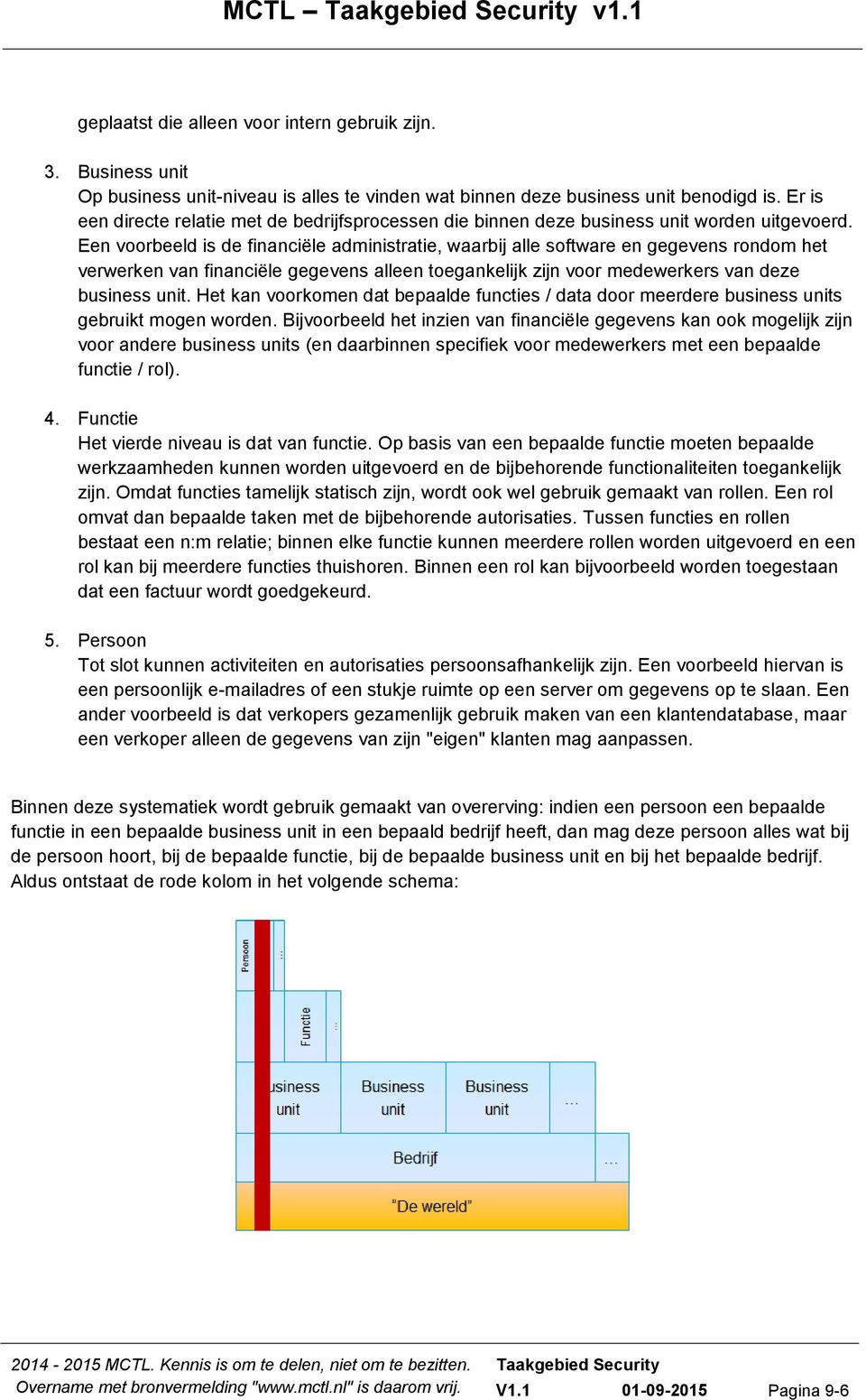 Een voorbeeld is de financiële administratie, waarbij alle software en gegevens rondom het verwerken van financiële gegevens alleen toegankelijk zijn voor medewerkers van deze business unit.