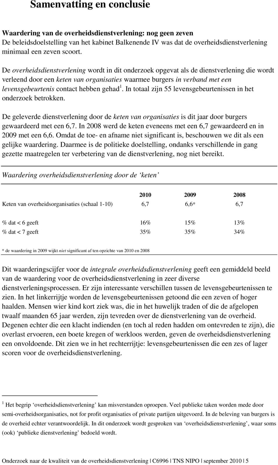 hebben gehad 1. In totaal zijn 55 levensgebeurtenissen in het onderzoek betrokken. De geleverde dienstverlening door de keten van organisaties is dit jaar door burgers gewaardeerd met een 6,7.