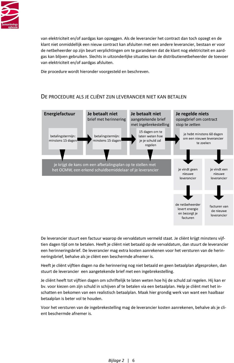 om te garanderen dat de klant nog elektriciteit en aardgas kan blijven gebruiken.