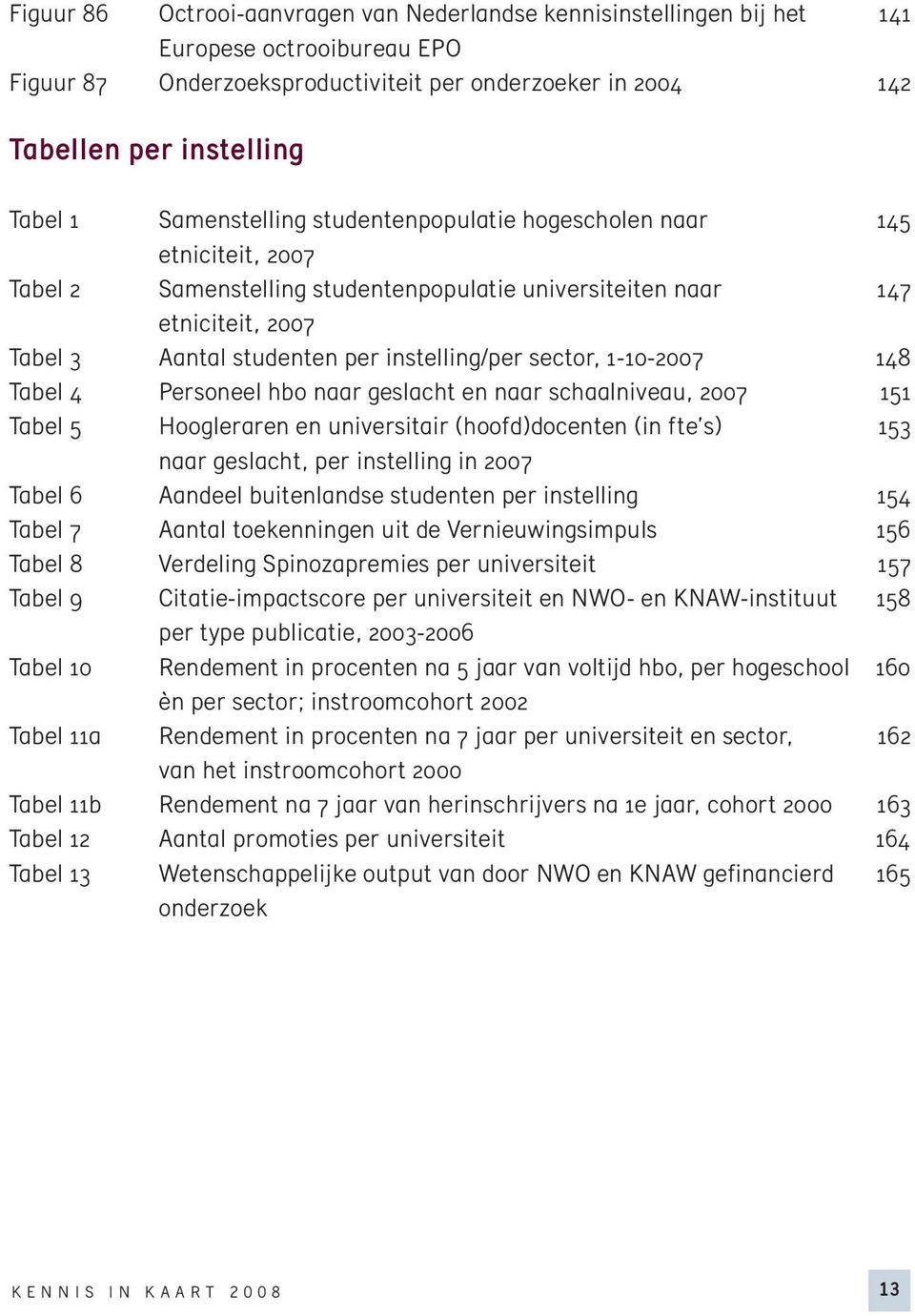 sector, 1-10-2007 148 Tabel 4 Personeel hbo naar geslacht en naar schaalniveau, 2007 151 Tabel 5 Hoogleraren en universitair (hoofd)docenten (in fte s) 153 naar geslacht, per instelling in 2007 Tabel