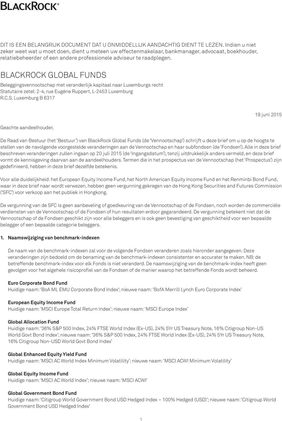 BLACKROCK GLOBAL FUNDS 