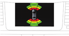 Rijden Parkeerhulp Parkeerhulp achter De functie wordt geactiveerd zodra de achteruitversnelling wordt ingeschakeld. Hierbij klinkt een geluidssignaal.