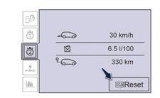 Weergave van de informatie Controle tijdens het rijden 1 De gegevens zijn toegankelijk via het menu "Rijden".