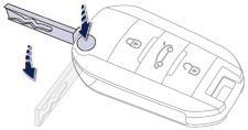 Toegang tot de auto Sleutel met afstandsbediening U kunt om de auto te ontgrendelen of vergrendelen de centrale vergrendeling bedienen met de sleutel in het portierslot of met de afstandsbediening.