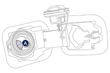 Toegang tot de auto Brandstoftank Inhoud van de brandstoftank: ongeveer 72 liter. Openen - Druk op de toets. Dit is gedurende enkele minuten na het afzetten van het contact mogelijk.