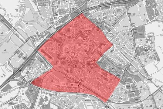 Bijlage 13a Het in rood aangegeven gebied is het Centrumgebied: het gebied als bedoeld in