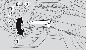 Adjust the rear-view mirror angle correctly. Start the engine as described in the start procedure. CAUTION Regel de inclinatie van de achteruitkijkspiegeltjes op correcte wijze.