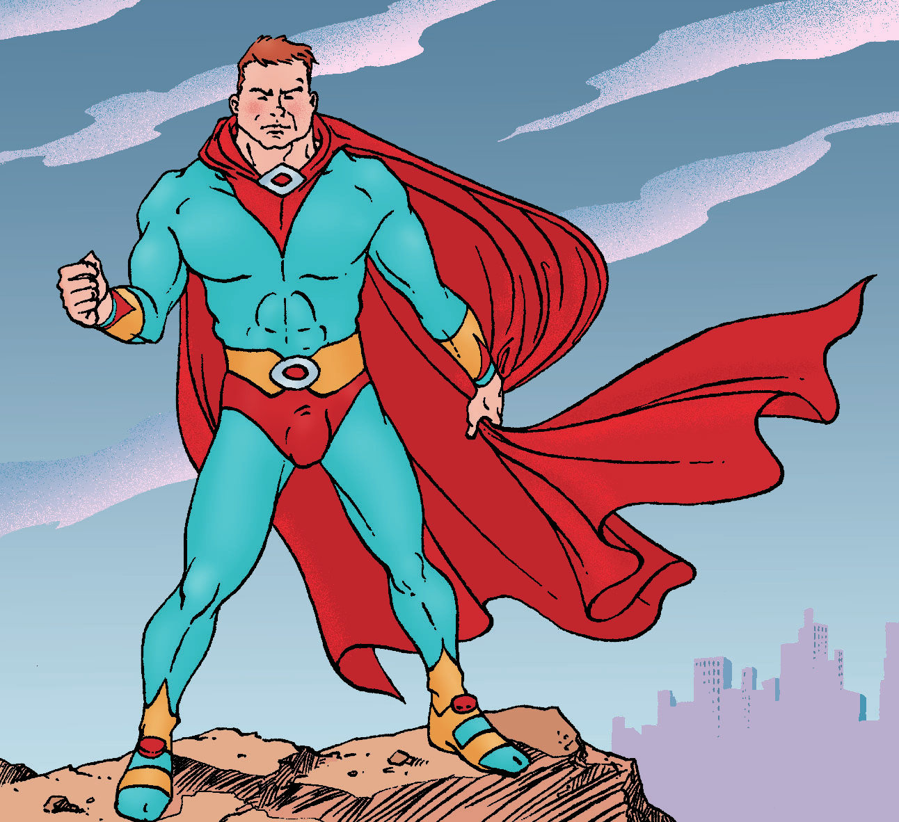 Afb. 2 De supranormale prikkels van een superheld. In afbeelding 2 zie je een afbeelding van een superheld. Bij deze held zijn drie kenmerken sterk overdreven.