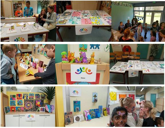 Tentoonstelling ateliers Vrijdag 1 april was er een tentoonstelling voor alle kinderen, ouders, opa s en oma s van de Regenboog.