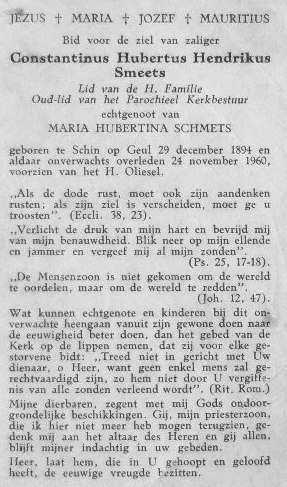 Hubertus Josephus Leonardus overleed te Strucht (gemeente Valkenburg-Houthem) op 29 januari 1950.