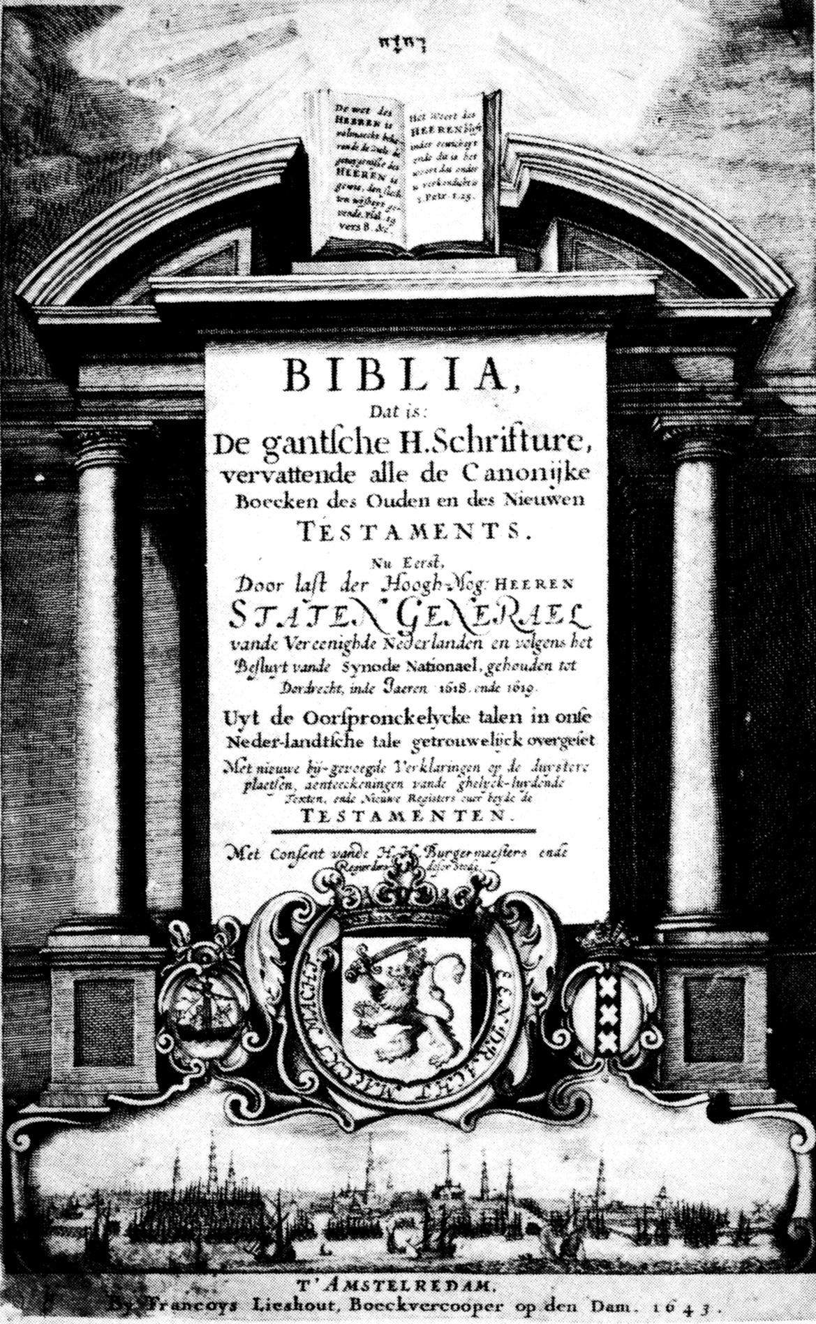14 Titelblad van de Statenbijbel, in 1643