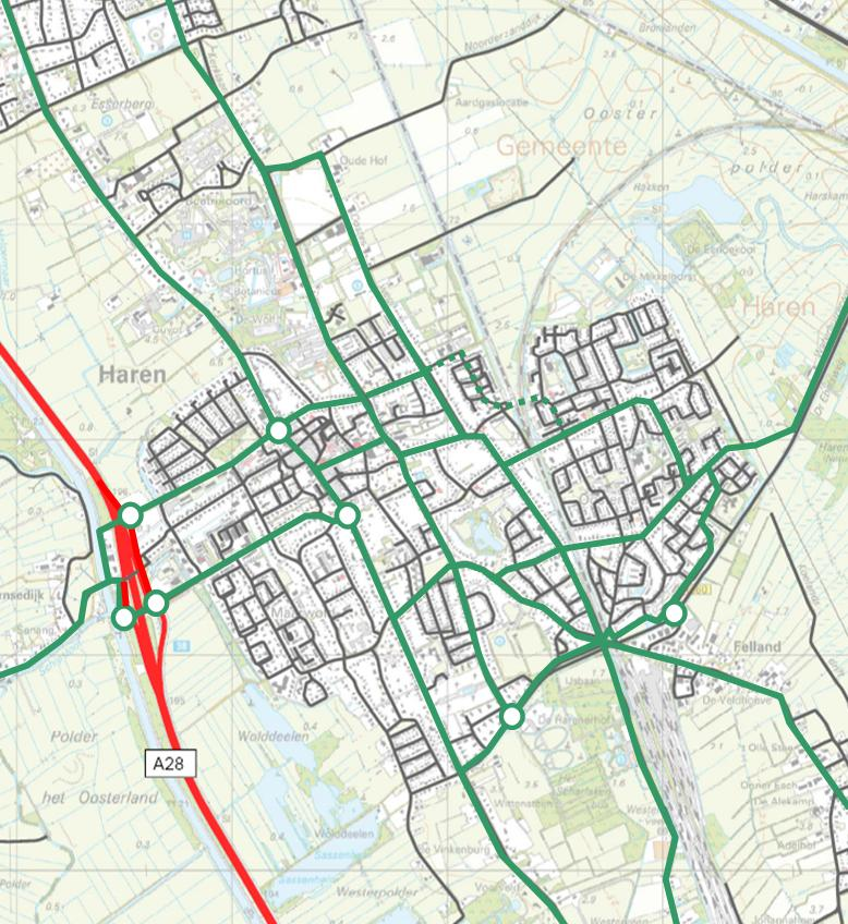 Huidige verkeerssituatie Hoofdstructuur fiets 2.