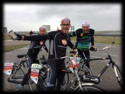 Team Coreworks 2 e Plaats bij Nederlands Kampioenschap Tegen de wind in fietsen Team; Henk Zautsen, Bart van
