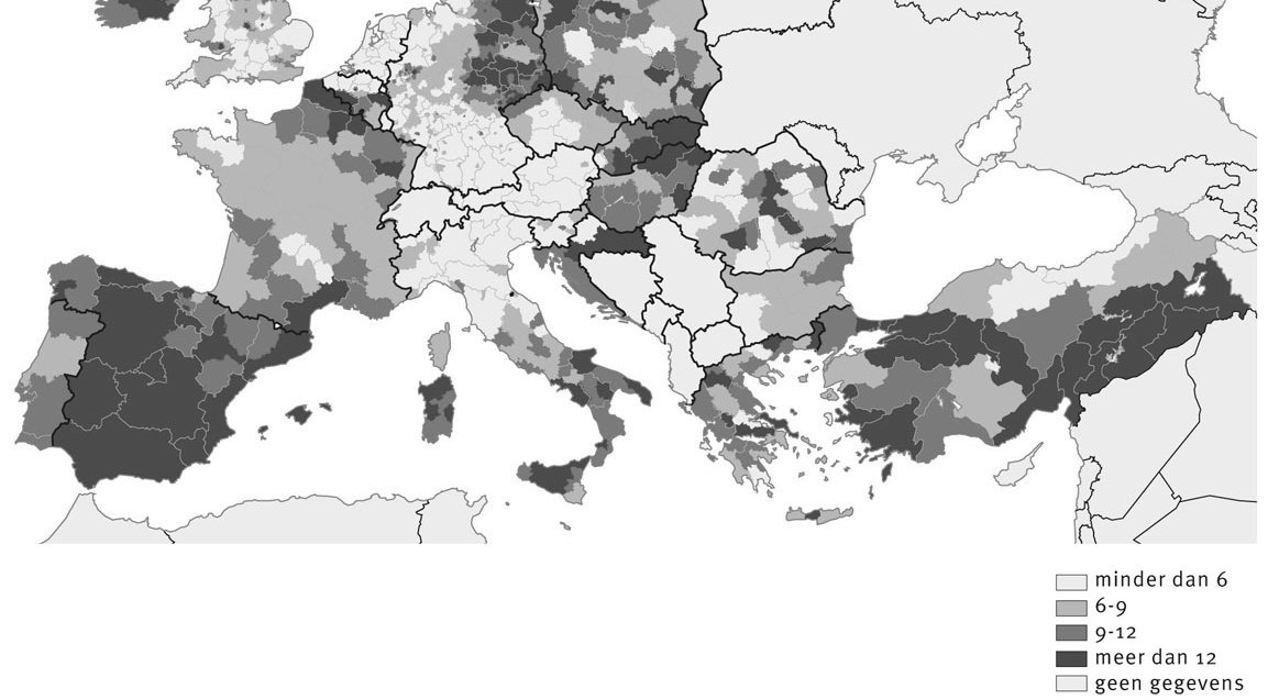 HOOFDSTUK 2 ARM EN RIJK IN NEDERLAND EN EUROPA Bron 3 Werkloosheid in percentages binnen Europa (2009).