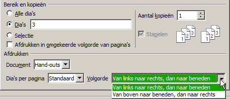 3) Selecteer de optie Selectie in het gedeelte Bereik en kopieën van het dialoogvenster Afdrukken. 4) Klik op de knop Afdrukken.