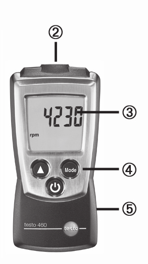 Korte handleiding testo 3 Korte handleiding testo 460 À Beschermkap Á Fototransistor Â Display Ã Toetsen Ä Batterijvak (rugzijde) Basisinstellingen Instrument uit > 2 sec ingedrukt houden > met ( )