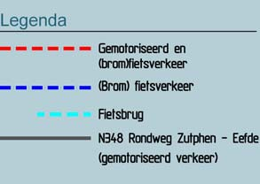 Figuur 10: Alternatieve routes voor gemotoriseerd verkeer als gevolg van de afsluiting van de Jodendijk (bron: provincie Gelderland) 2.3 Vertaling naar het inpassingsplan Zoals reeds in paragraaf 1.