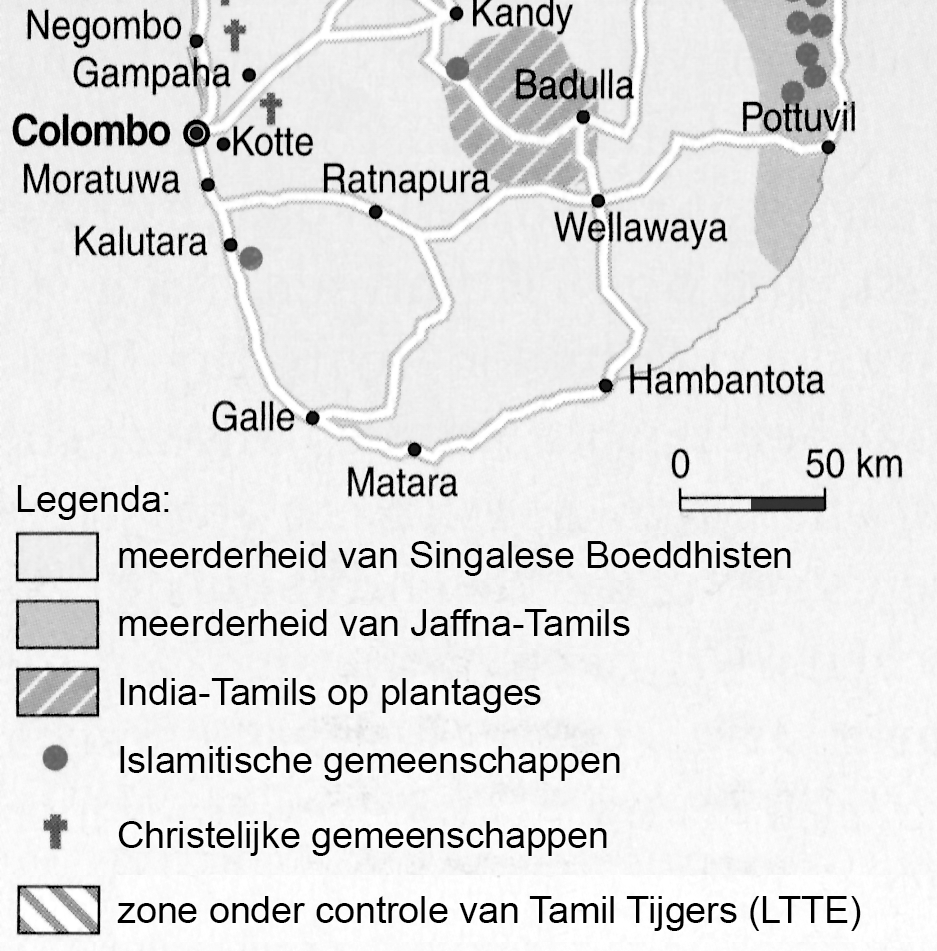 bron 8 Sri Lanka, een verdeeld land vrij naar: Le Monde