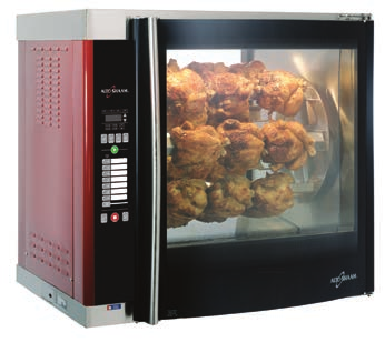 Rotisserie-ovens ar-7e ELEKTRISCH b grillen en warmhouden in één tafelmodel rotisserie met een combinatie van convectie- en stralingswarmte.