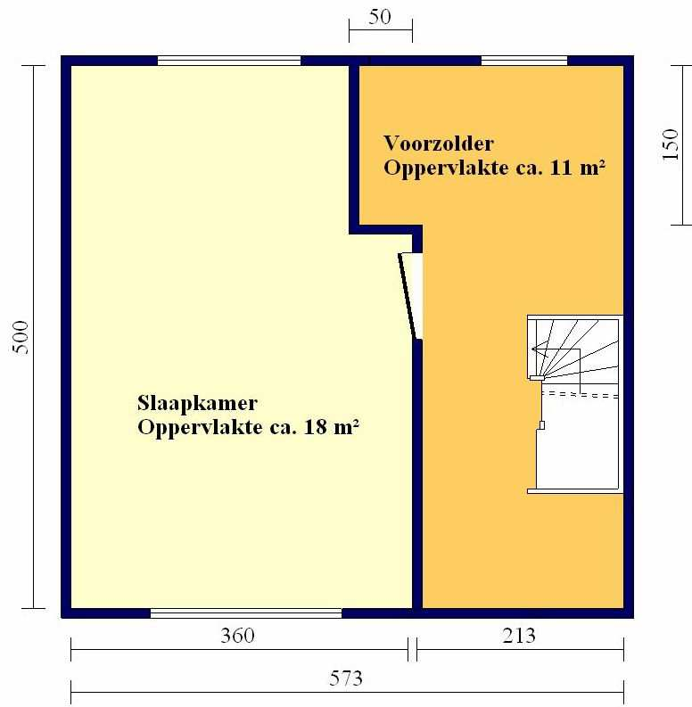 Verdieping: Zolderetage: De in deze brochure opgenomen afmetingen en tekeningen zijn