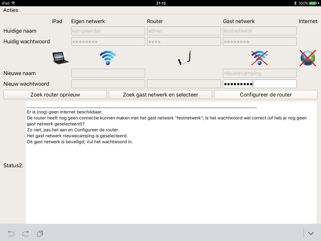 In het volgende scherm kunt u het wachtwoord van het gastnetwerk invullen (indien van toepassing). Klik vervolgens Configureer de router aan.