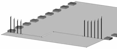 Schöck Isokorf Constructie- en ontwerpregels Stijfheid van de Schöck Isokorf elementen De koppeling tussen balkonelement en achterliggende vloer is schematisch weer te geven met staafelementen.