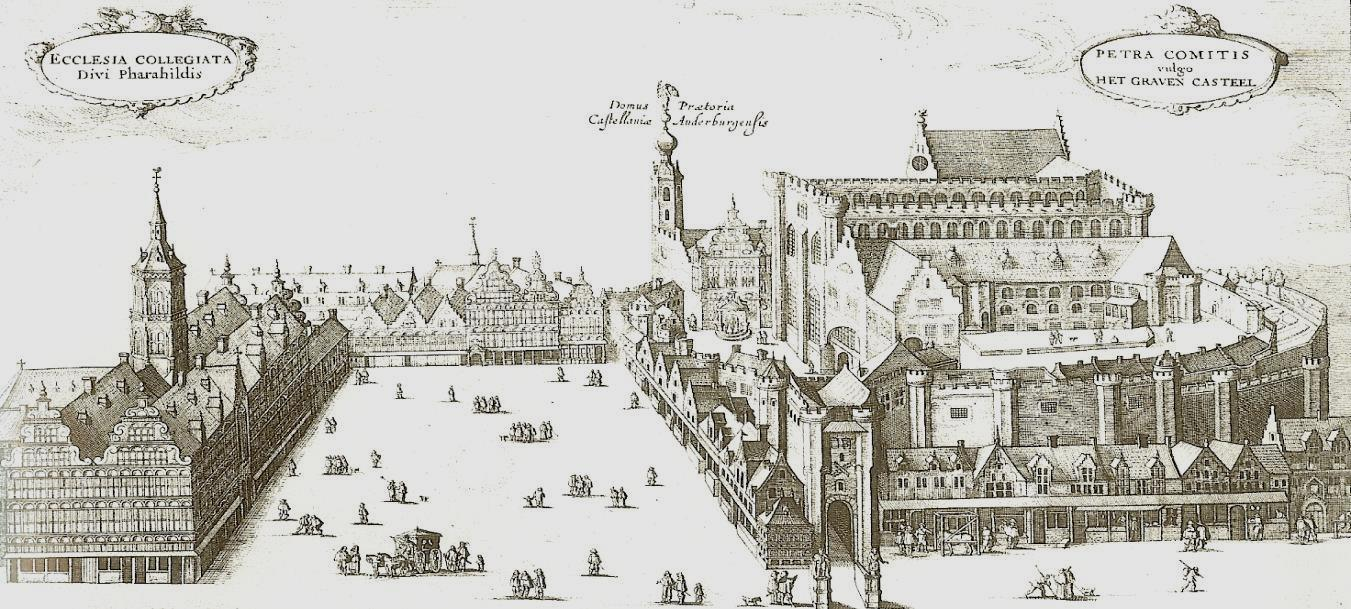 Op dit plein werd Jan van Hembyze onthoofd. Eén van de leiders van het Calvinistisch bewind. De tijd?