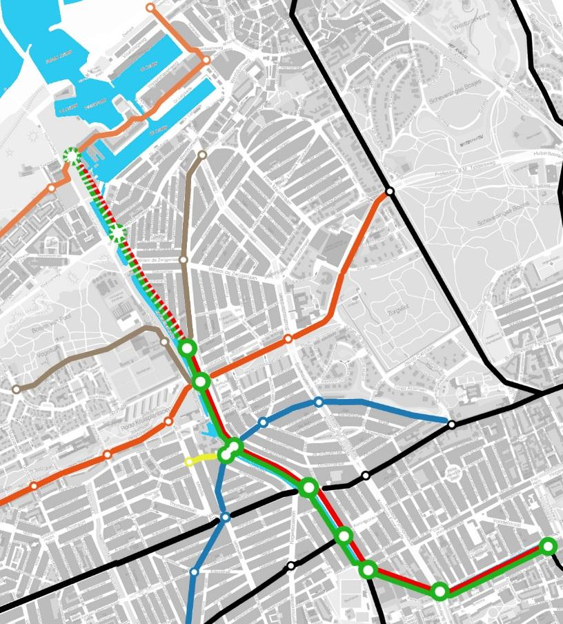 De route is niet alleen bedoeld voor mensen die de gehele route tussen het centrum en Scheveningen- willen fietsen.